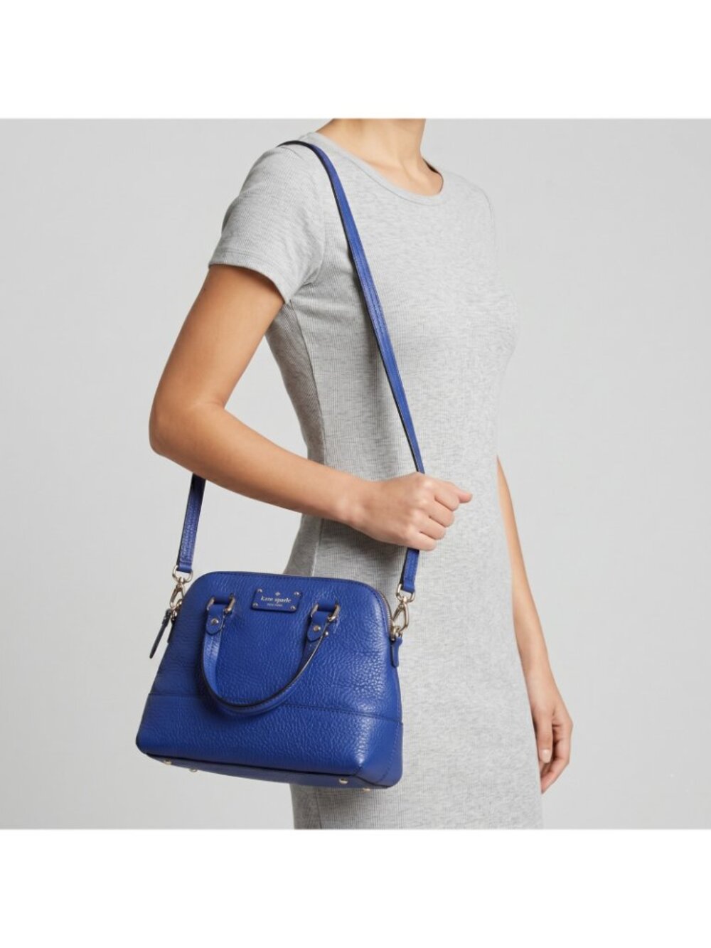 Kate Spade New York Grove Court Maise Purse Small Leather Bag in Yves Blue Color - Picture 2 of 10